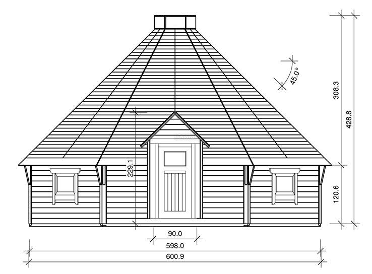 6m Glamping Pod Front Plans